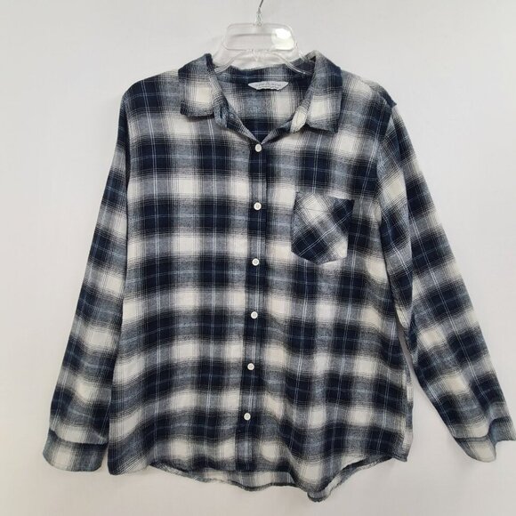 Alpine Design Women's Button Up Shirt Flannel Bufflo Plaid Shirt Black/White Siz - Picture 1 of 7